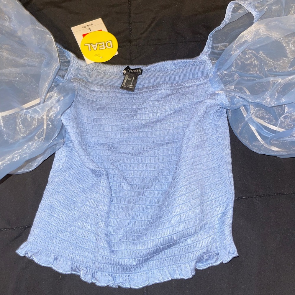 Blue crop top super cute BRAND NEW!